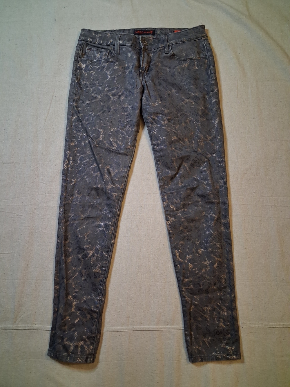 Cult Of Individuality Zen Slim Curvy Jeans with Snakeskin Print Women's Waist 27